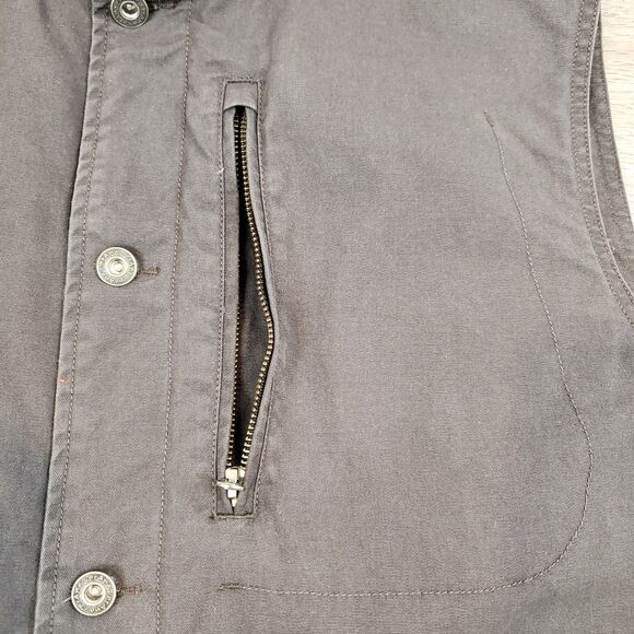 PrAna Mens Trembly Canvas Chore Vest Quilted Gray XXL Workwear Barn Coat Gorp - Picture 6 of 13